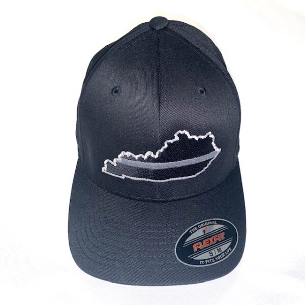 Black Flexfit Baseball Cap With Thin Gray Line Logo - Kentucky State ...
